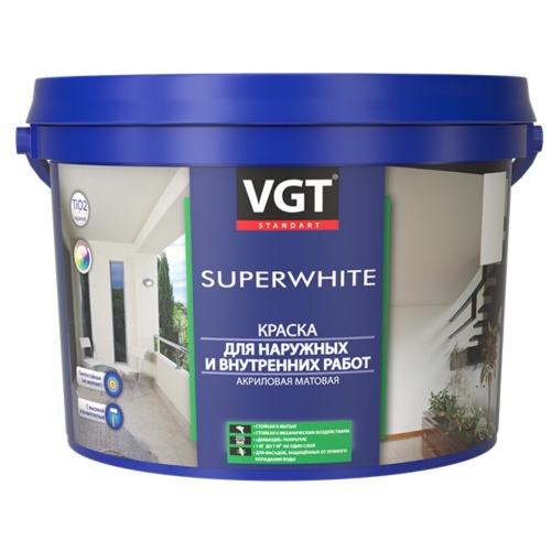Краска моющаяся VGT ВД-АК –1180 супербелая 45 кг