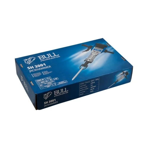 Отбойный молоток BULL SH 3001 в коробке 2200 Вт, 75 Дж, HEX 28, 1050 уд/мин, 5 м кабель 1333638 фото 3 Отбойный молоток BULL SH 3001 в коробке 2200 Вт, 75 Дж, HEX 28, 1050 уд/мин, 5 м кабель 1333638 фото 3