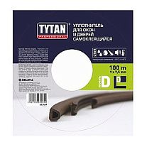 Уплотнитель "TYTAN" (D - профиль), белый, 100м x 9мм x 7.5мм