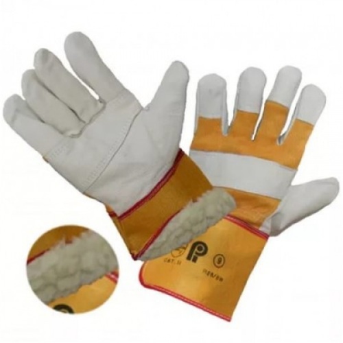 Перчатки спилковые, комбинированные зима