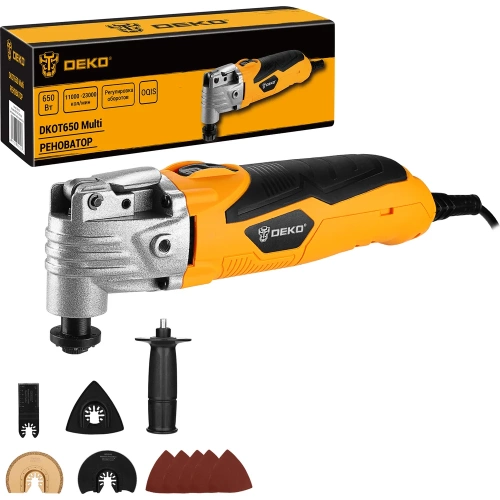 Реноватор DEKO DKOT650 Multi быстрозажимной + набор предметов 9 шт 085-1076