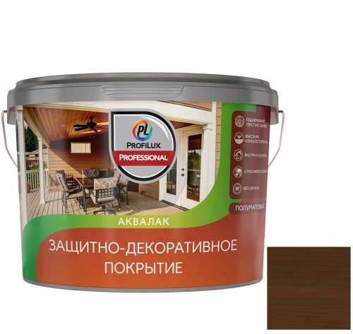 Лак защитно-декоративный акриловый Profilux Professional палисандр 9 л