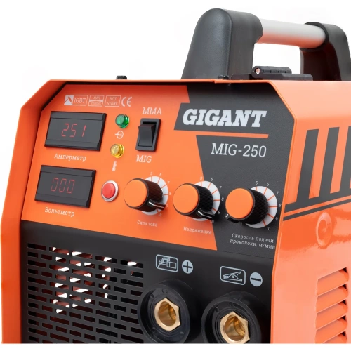 Сварочный полуавтомат - инвертор (250 A; EURO; ПВ 60%) Gigant MIG-250 фото 9 Сварочный полуавтомат - инвертор (250 A; EURO; ПВ 60%) Gigant MIG-250 фото 9