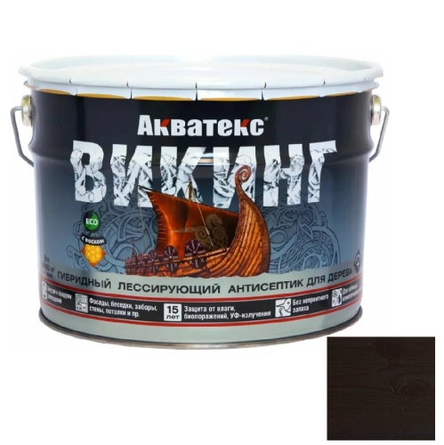 Антисептик для дерева гибридный Акватекс Викинг лессирующий полуматовый Палисандр 9 л