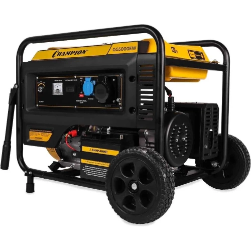 Генератор Champion GG5000EW (5/5,5кВт OHV 15лс 25л 81кг эл.старт колеса) Генератор Champion GG5000EW (5/5,5кВт OHV 15лс 25л 81кг эл.старт колеса)