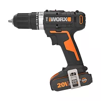 Ударная аккумуляторная дрель-шуруповерт WORX 50 Нм, 20 В, 2 Ач x 2, ЗУ 2 А, кейс WX370