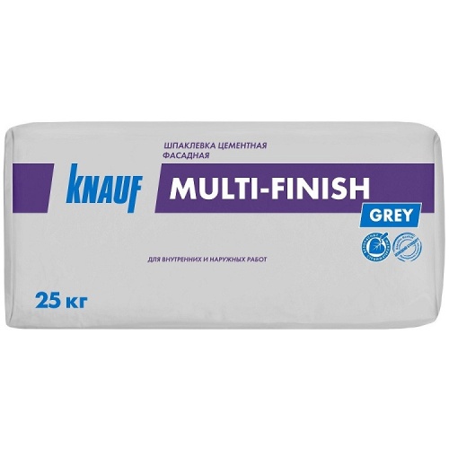 Шпатлевка цементная фасадная Knauf Мульти-финиш серая 25 кг Шпатлевка цементная фасадная Knauf Мульти-финиш серая 25 кг
