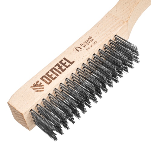 Щетка зачистная 5-и рядная, прямая проволока из нержавеющей стали с деревянной ручкой, EFP// Denzel фото 4