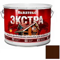 Покрытие алкидное защитно-декоративное для древесины Акватекс Экстра полуглянцевое Каштан 9 л