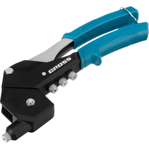 Заклепочник ручной GROSS 290 мм, поворотный, 0-360, заклепки 2, 4-3, 2-4, 0-4, 8 мм. 40418