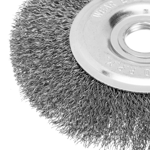 Щетка для УШМ, 150 мм, посадка 22.2 мм, плоская, витая проволока Сибртех фото 4