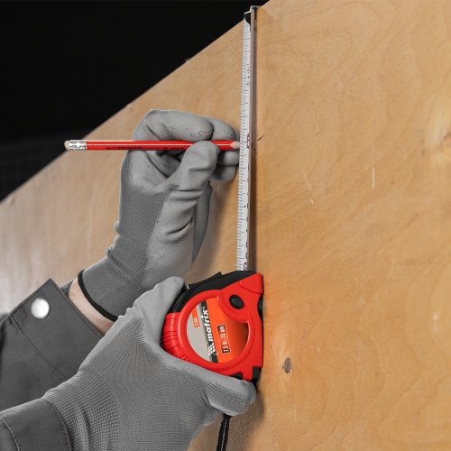 Рулетка Rubber,7,5 м х 25 мм,обрезиненный корпус Matrix фото 12