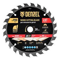 Пильный диск по дереву ф190 х 20 мм, 24 зубьев Denzel