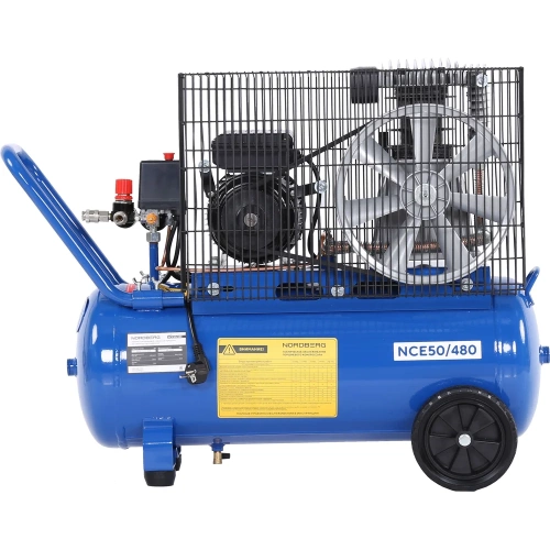 Компрессор поршневой NORDBERG с ременной передачей, 220В, ресивер 50л, 446л/мин NCE50/480 фото 3 Компрессор поршневой NORDBERG с ременной передачей, 220В, ресивер 50л, 446л/мин NCE50/480 фото 3