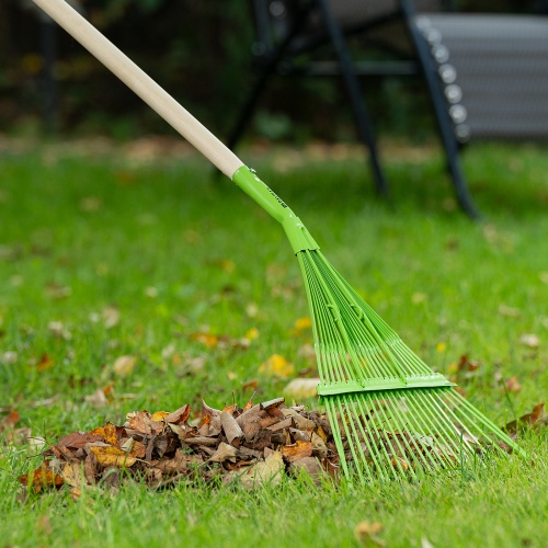 Грабли веерные стальные, 565 мм, 22 плоских зуба, эмалированные, усиленные, без черенка, Palisad фото 10