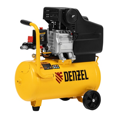 Компрессор воздушный DC1500/24, прямой привод, 1.5 кВт, 24 литра, 220 л/мин Denzel
