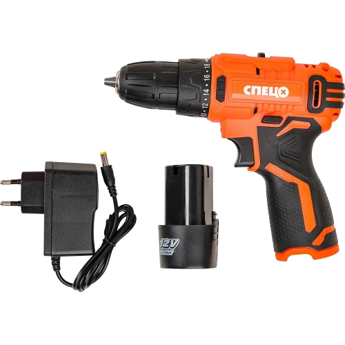 Аккумуляторная дрель Спец БДА-12-1, 12 В,1 аккум. х 2 Ач, Ли-Ион, 0-750 об/мин, 18 Нм, реверс, регулировка крут. момента, подсветка, зарядка 3-5 час, цв.коробка СПЕЦ-4104 фото 4 Аккумуляторная дрель Спец БДА-12-1, 12 В,1 аккум. х 2 Ач, Ли-Ион, 0-750 об/мин, 18 Нм, реверс, регулировка крут. момента, подсветка, зарядка 3-5 час, цв.коробка СПЕЦ-4104 фото 4