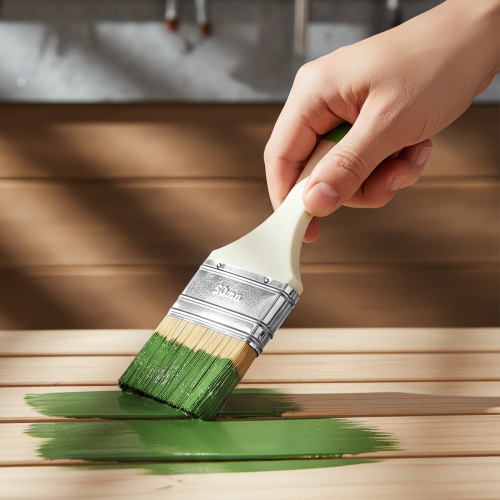 Кисть флейцевая, 50*8, натуральная щетина, пластиковая ручка, 10шт Сибртех фото 9