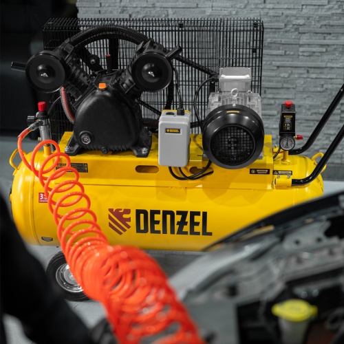 Компрессор воздушный рем. привод BCV 4000-T/100, 4,0 кВт, 100 литров, 690 л/мин Denzel фото 27