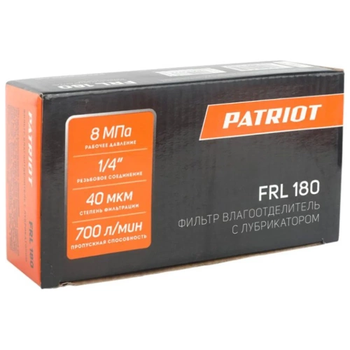 Фильтр влагоотделитель с лубрикатором FRL 180 1/4F PATRIOT 830901001 фото 7