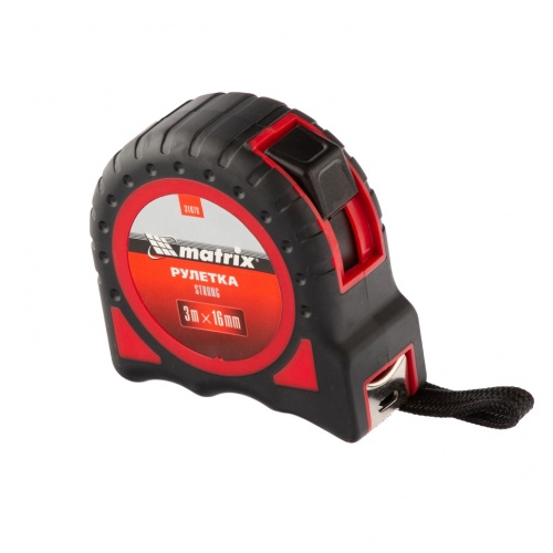 Рулетка Strong,3 м х 16 мм,обрезиненный корпус Matrix фото 3