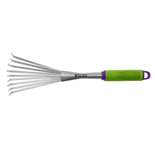 Грабли веерные 9 - зубые, 130 х 420 мм, стальные, пластиковая рукоятка, Connect, Palisad фото 2