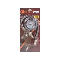 Пистолет для подкачки шин FORSTIME с аналоговым манометром и шлангом, в блистере FT-2370G(54676)