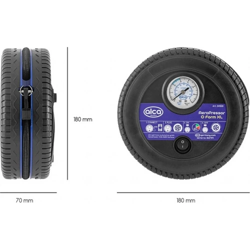 Компрессор Alca 17 бар, 12 В, 10 А, 18 л/мин, круглый, 120 Вт 241500 фото 4