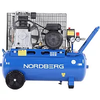 Компрессор поршневой NORDBERG с ременной передачей, 220В, ресивер 50л, 446л/мин NCE50/480