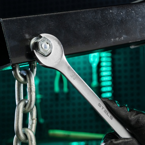 Ключ комбинированный, 23 мм, CrV, матовый хром Stels фото 7