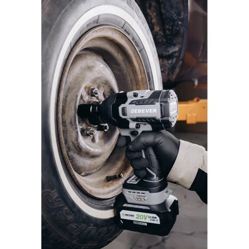 Гайковерт аккумуляторный Debever бесщеточный, ударный, квадрат 1/2,850Nm, 20B, (без АКБ и з/у) DBE-6348C фото 11 Гайковерт аккумуляторный Debever бесщеточный, ударный, квадрат 1/2,850Nm, 20B, (без АКБ и з/у) DBE-6348C фото 11