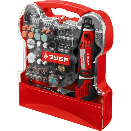 Электрический гравер ЗУБР с набором мини-насадок, 172 предмета ЗГ-130ЭК H172 фото 6