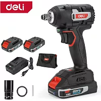 Гайковерт ударный аккумуляторный DELI 350Нм DE-BS20-1D2 (2АКБ, 20Вх2Ач + ЗУ, 0-2800об/мин, 0-3600уд/мин, сумка) 164337