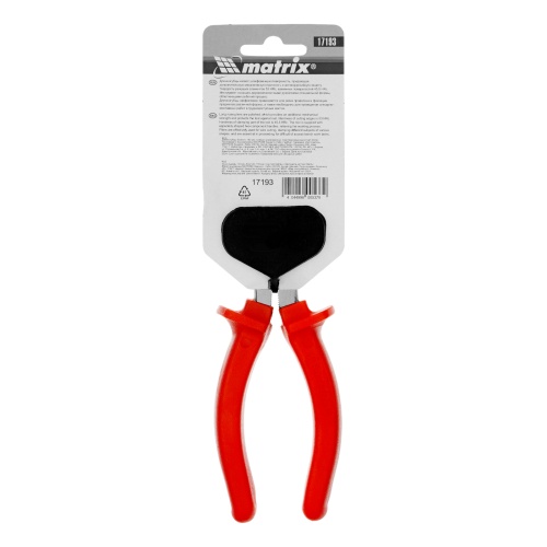 Длинногубцы прямые Econom, 180 мм, шлифованные, пластмассовые рукоятки Matrix фото 7