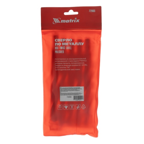 Сверло по металлу, 16.5 мм, полированное, HSS, 5 шт, цилиндрический хвостовик Matrix фото 6