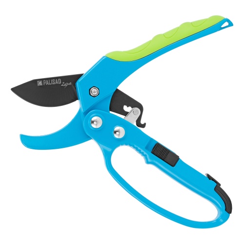 Секатор прямого реза, 200 мм, храповой механизм, металлические обaрезиненные рукоятки, Luxe, Palisd фото 4