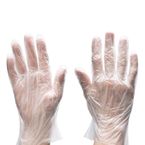 Перчатки одноразовые полиэтиленовые, прозрачные, 100 шт. (50 пар) L