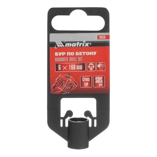Бур по бетону, 6 x 160 мм, SDS Plus c крестовой пластиной Matrix фото 5