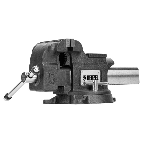 Тиски слесарные BVH-125, 125 мм, поворотные, стальная направляющая, с наковальней //Denzel фото 25