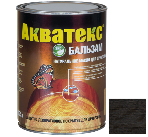 Бальзам масло для древесины Акватекс Эбеновое дерево 0,75 л