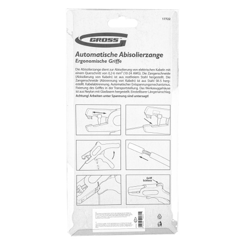Щипцы для зачистки электропроводов 0.2-6 мм2 (10-24 AWG) лезвие: нержавеющая сталь Gross фото 8