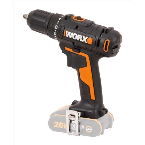 Аккумуляторная дрель-шуруповерт WORX 45Нм, 20В, без АКБ и ЗУ WX108.9 фото 3