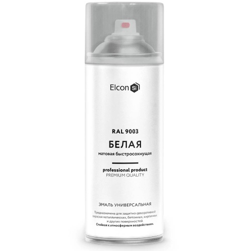 Эмаль аэрозоль акриловая универсальная Elcon белая матовая 520 мл RAL 9003