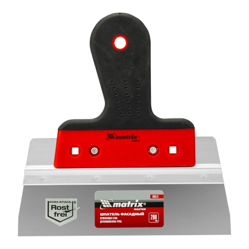 Шпатель фасадный из нержавеющей стали, 200 мм, узкое полотно, двухкомпонентная ручка Matrix фото 6