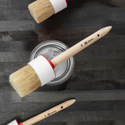 Кисть круглая №18 (60 мм) натуральная щетина, деревянная ручка MTX фото 5