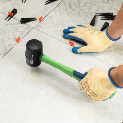 Киянка резиновая, 450 г, черная резина, фибергласовая рукоятка Сибртех фото 7