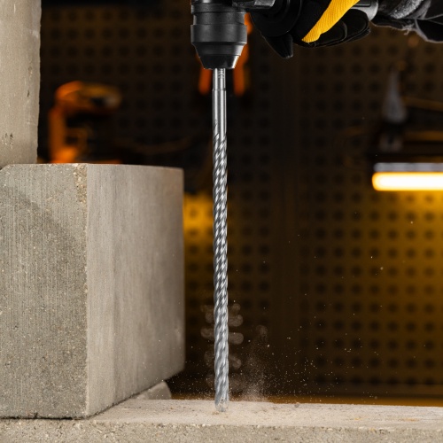 Бур по бетону, цельная крестовая пластина, 12x315 мм, SDS PLUS Denzel фото 10