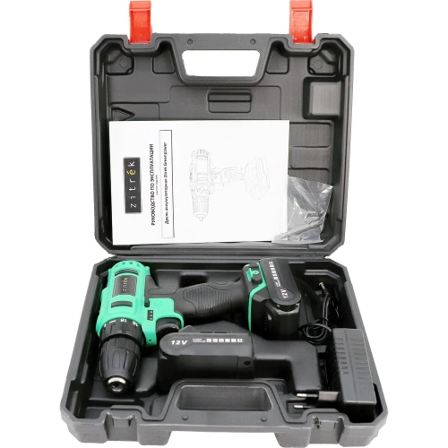 Аккумуляторная дрель-шуруповерт Zitrek Greenpower 12-Li (12В, Li-ion аккумулятор 2шт, ЗУ, кейс, бита) 063-4074 фото 8
