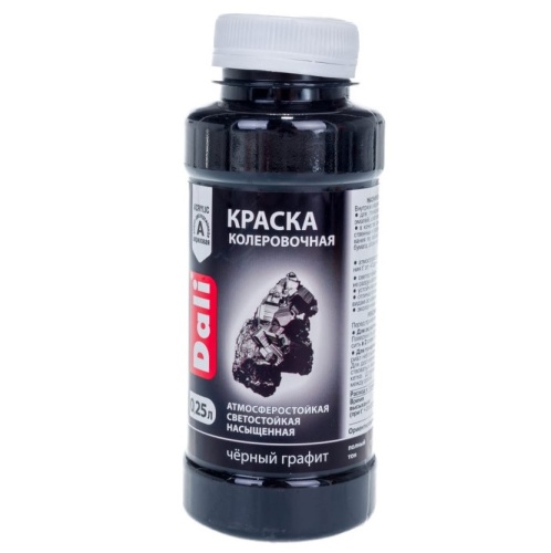 Краска колеровочная акриловая Dali черная графит 0,25 л