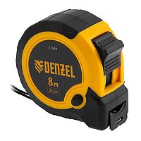 Рулетка 8м х 25мм, двухкомп. корпус, кнопка-пауза Denzel